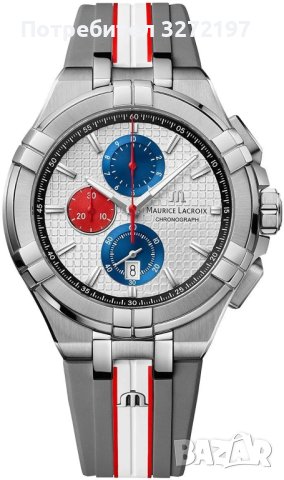 Kварцов часовник MAURICE LACROIX Aikon Special Edition,хронограф,дата,гумена каишка, снимка 3 - Мъжки - 43452042