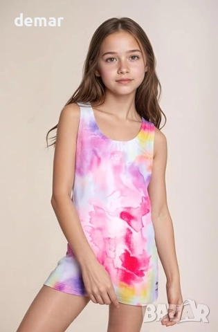 Гимнастически трика Tstiti за момичета, комплект от 2, блестящи детски трика за танци, 7-8 години, снимка 2 - Детски комплекти - 51721188