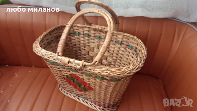 Плетена кошница, правоъгълна от едно време, снимка 6 - Антикварни и старинни предмети - 43426972