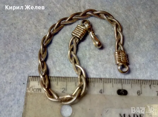 РЕТРО АРТ ПЛЕТКА СРЕБЪРНА ГРИВНА СРЕБРО ВИСОКА ПРОБА с ЩЕМПЕЛ на БИЖУТЕРА Стара РЪЧНА РАБОТА 48642, снимка 6 - Антикварни и старинни предмети - 48492812