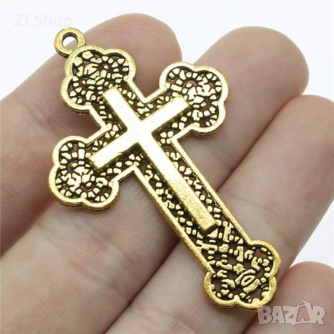 кръст кръстче 54/33мм златен златно сребърен сребърно, снимка 4 - Колиета, медальони, синджири - 33181746