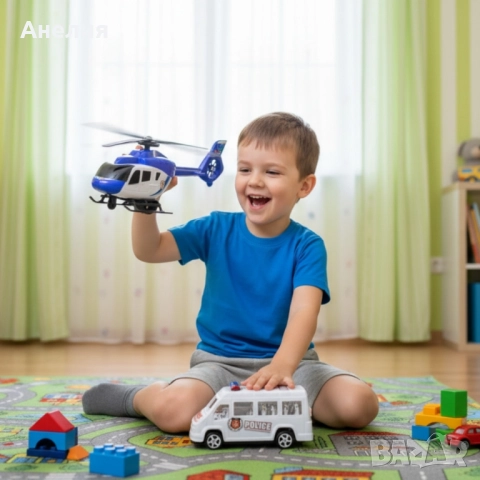 Комплект полицейски хеликоптер и бус S.W.A.T., снимка 5 - Коли, камиони, мотори, писти - 52228578