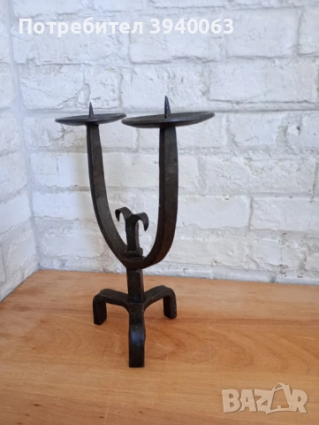 Стар свещник от ковано желязо, снимка 8 - Други ценни предмети - 53207830
