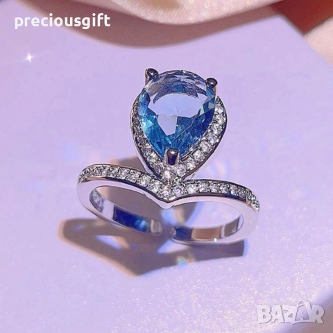 Комплект бижута - колие, обеци и пръстен, снимка 4 - Бижутерийни комплекти - 52053016