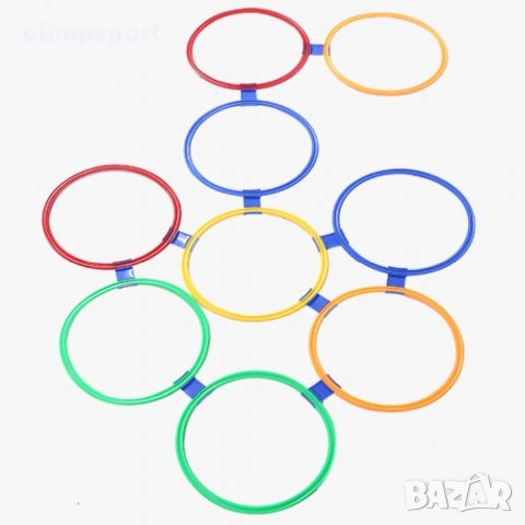 Колективна игра Дама / Туистър с 10 плоски ринга и конектори Комплект от плоски рингове с конектори.
