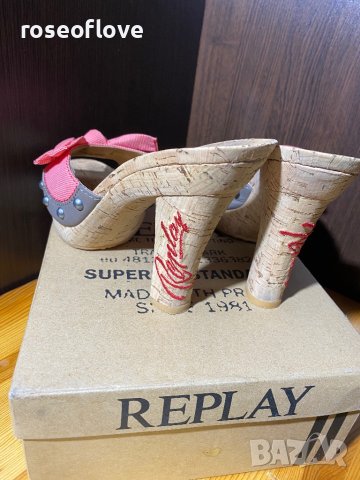 Replay оригинални дамски обувки от корк с кутия, снимка 3 - Дамски обувки на ток - 39438832