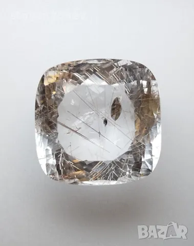 Огромен рядък рутилов кварц със златни игли - 43.41кт.! Нов!, снимка 5 - Други - 50062580