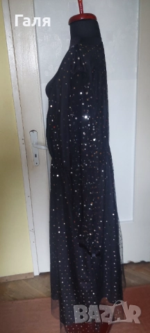 Дълга блестяща рокля с тюл размер 2-3ХЛ, снимка 3 - Рокли - 52197121