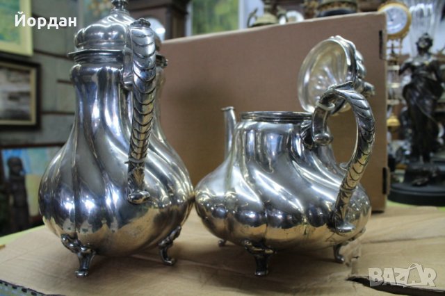 Сребърен немски сервиз 19век, снимка 6 - Антикварни и старинни предмети - 27609003