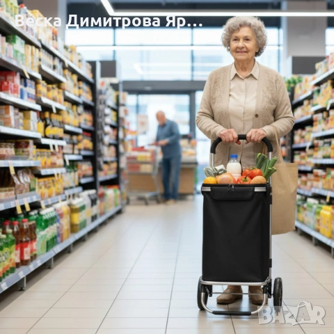 Количка за пазаруване – 40 л, водоустойчива, лека и удобна с 2 колела, снимка 3 - Други стоки за дома - 53144929