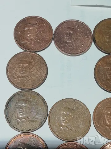 лот от 16 монети 2 евроцента от Франция различни, снимка 5 - Нумизматика и бонистика - 46938870