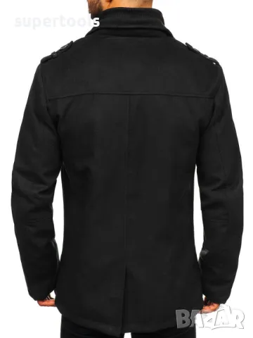 Черно мъжко палто с едноредово закопчаване PPM 8853, снимка 4 - Палта - 47276931