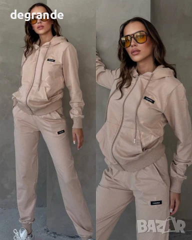 Висок клас памучни дамски екипи Calvin Klein ВИДЕО НА МОДЕЛА, снимка 5 - Спортни екипи - 51291849