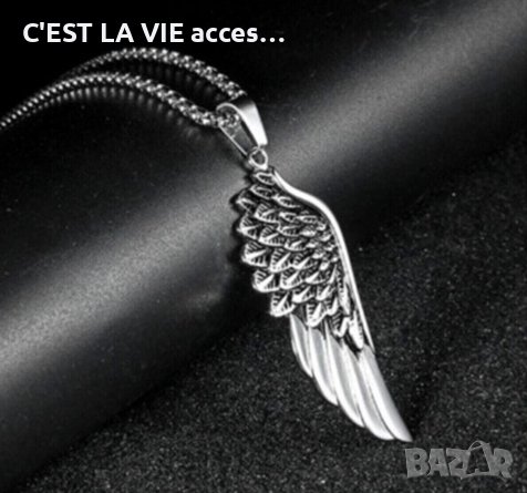 Stainless Steel Eagle Wing Necklace, снимка 1 - Колиета, медальони, синджири - 38486332