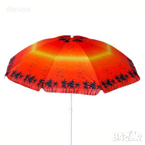 2277 Плажен чадър с чупещо рамо Палми, снимка 14 - Къмпинг мебели - 33597595