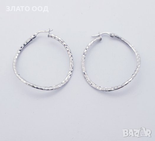 Златни обеци халки от бяло, жълто и розово -14К, снимка 9 - Обеци - 39965775