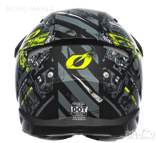Мотокрос каска O’NEAL 3SRS RIDE BLACK/NEON YELLOW, снимка 2 - Други спортове - 52420277