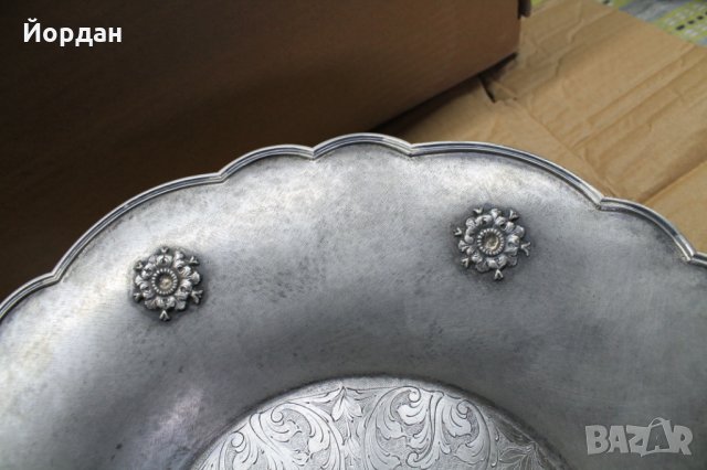 Сребърен поднос Италия, снимка 2 - Антикварни и старинни предмети - 27609032