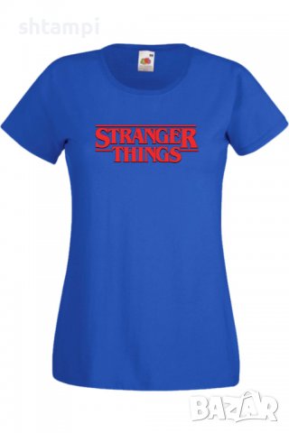 Дамска Тениска Stranger Things Logo,Филм,Сериал,, снимка 3 - Тениски - 37318675