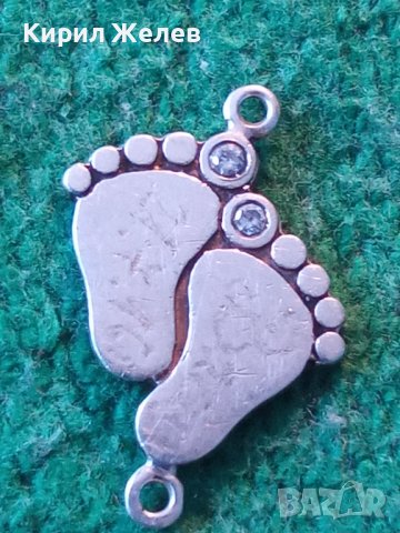 СРЕБЪРНИ КРАЧЕТА Фигурален АРТ МЕДАЛЬОН с 2 ФАСЕТИРАНИ ЦИРКОНЧЕТА ВИСОКА ПРОБА СРЕБРО 26049, снимка 3 - Колиета, медальони, синджири - 39318686