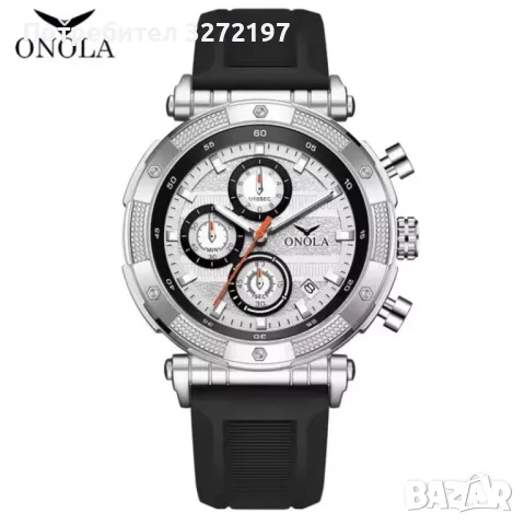 ONOLA кварцов часовник,силиконова каишка, светещи стрелки,дата, водоустойчивост 3ATM