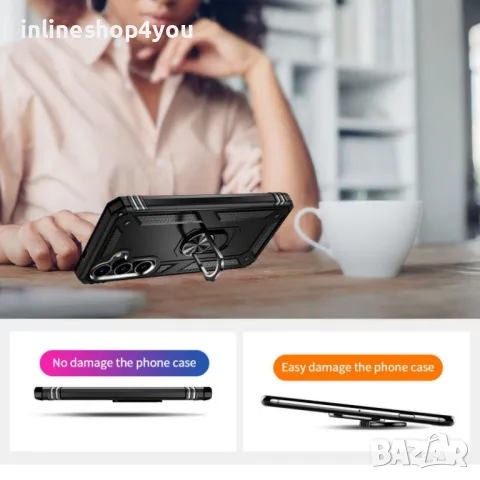 Удароустойчив Кейс RingCase за Samsung Galaxy S24 FE, снимка 4 - Калъфи, кейсове - 48852421