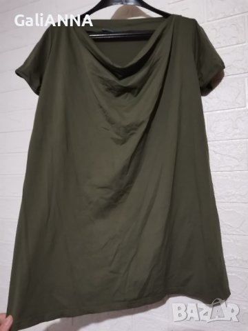 СТРАХОТНА ТУНИКА В ТЮТЮНЕВО ЗЕЛЕН ЦВЯТ XL-2XL , снимка 4 - Туники - 40692806