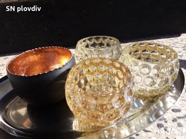 Нови свещници, стъклени, снимка 2 - Декорация за дома - 48737310