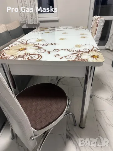 Разтегателна Маса Трапезна Със Стъкло 130(170) / 80 Голяма само за 250 лв. За кухня . Чисто нова Ока, снимка 6 - Маси - 49584227