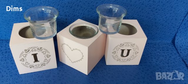 Свещник за 3 свещи, снимка 5 - Декорация за дома - 38486662