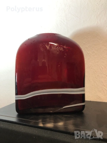 Стъклена ваза цветно стъкло на студио Лебед, снимка 2 - Вази - 53565180