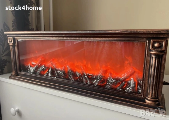 Декоративна камина с LED осветление, истински пламък, 63x22x12 см, снимка 4 - Декорация за дома - 52328708