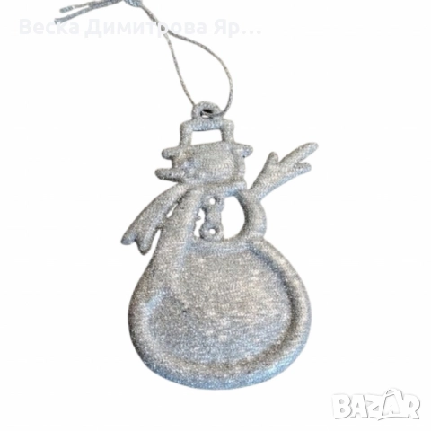 Коледна украса за елха - Блестящ орнамент във формата на снежен човек, снимка 4 - Декорация за дома - 52301648