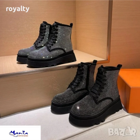 Дамски боти с блестящи камъчета, снимка 4 - Дамски боти - 52142098