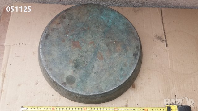 масивна бакърена кована тава - възрожденска , снимка 15 - Антикварни и старинни предмети - 40518845