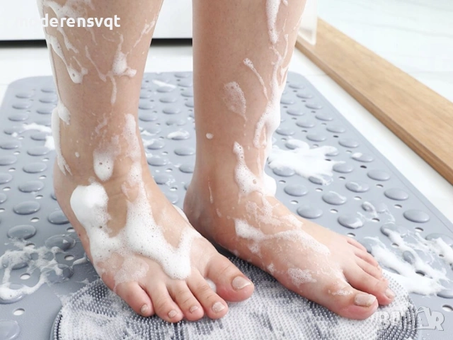 Силиконова противоплъзгаща постелка за баня с масаж, снимка 2 - Други стоки за дома - 53261919