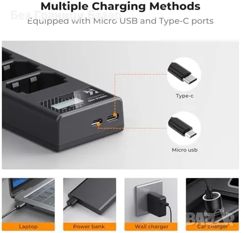 Ново Тройно зарядно K&F Concept NP-FZ100 за Sony A7III/IV FX3 FX30 ZV-E1, снимка 6 - Друга електроника - 48716704