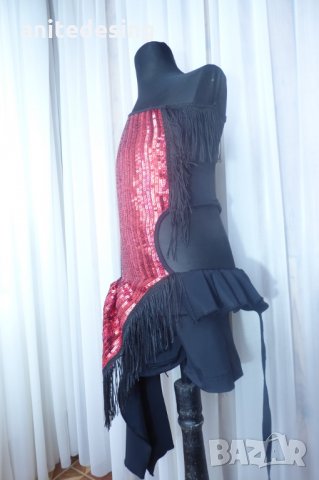 рокля за спортни танци комбинация между червено и черно, снимка 10 - Детски рокли и поли - 35098812