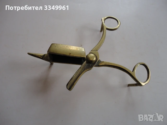 Бронзово ножица за фитили на свещ лампа 19 век, снимка 4 - Антикварни и старинни предмети - 51313795