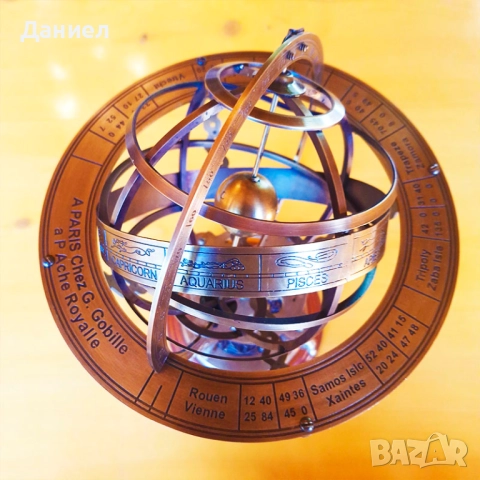 Армиларна бронзова сфера, снимка 2 - Подаръци за мъже - 46796879