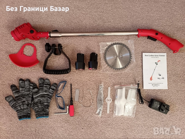 Нов Безжичен тример 12V за трева и храсти, лек и удобен за градина двор