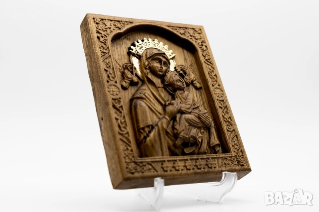Релефна икона на Пресветата Майка Богородица с Младенеца, снимка 2 - Икони - 53223473