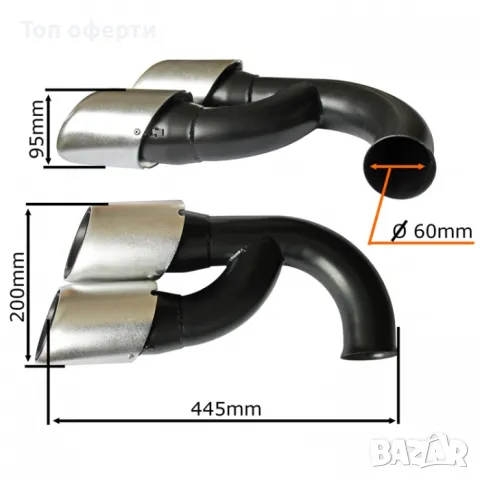 Накрайник за ауспух подходящ за Porsche Cayenne V6 (2011-2014), снимка 5 - Аксесоари и консумативи - 48813835