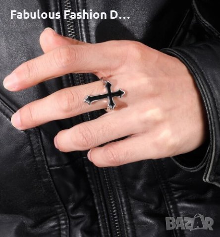 Мъжки пръстен с кръст , снимка 3 - Пръстени - 43034684