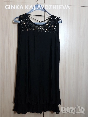 Черна вечерна рокля с чанта, снимка 4 - Рокли - 52713197