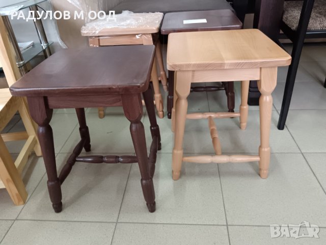 Табуретка малка с дървена седалка - бук, светла и тъмна