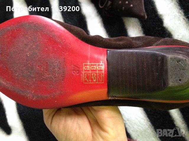 Cosmo 37 френски обувки естествена кожа кафяв велур , снимка 12 - Дамски ежедневни обувки - 26851297