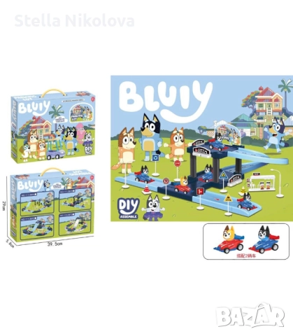 Детски паркинг на кучето BLUEY с 2 коли