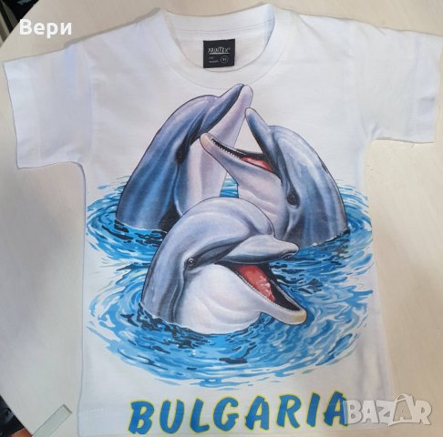 Нова детска тениска с трансферен печат Три делфина, Делфини, снимка 7 - Детски тениски и потници - 28454177