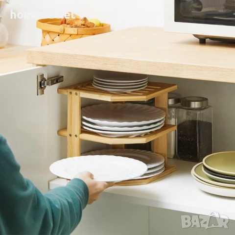 ПРОМОЦИЯ Бамбуков спомагателен рафт/органайзер с универсално приложение YOUDENOVA YDDR001OA3T-AYDDEU, снимка 3 - Етажерки - 50970220